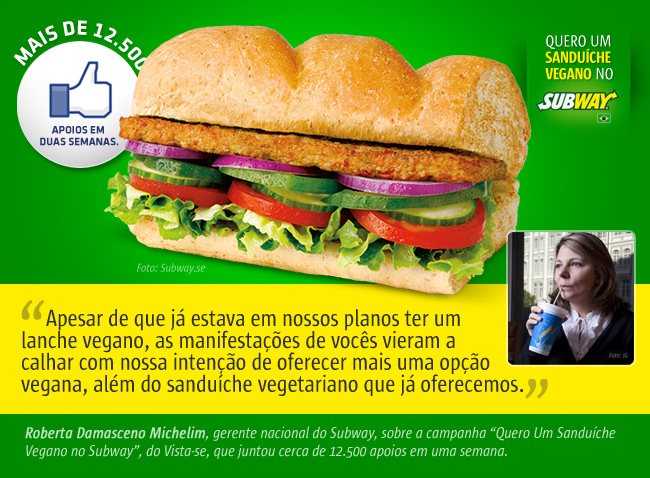 Subway começa a servir lanches veganos no Brasil ainda em 2014