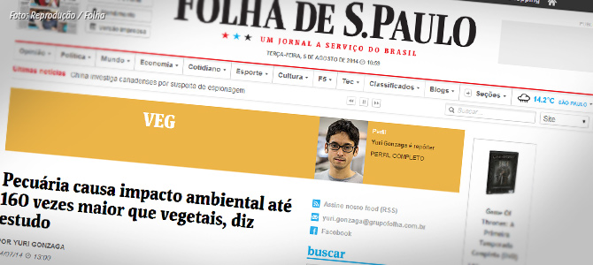 Folha de S. Paulo estreia coluna dedicada ao vegetarianismo