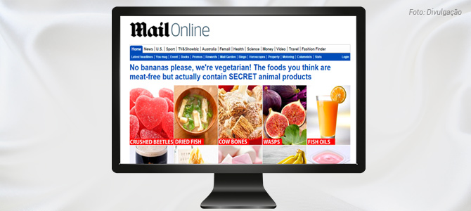 Jornal britânico Daily Mail coloca matéria vegetariana como destaque principal