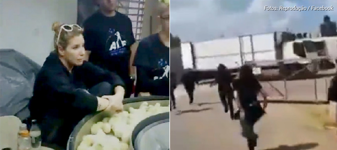 Ativistas invadem granja, desligam máquina que mói animais e desafiam policial a religá-la