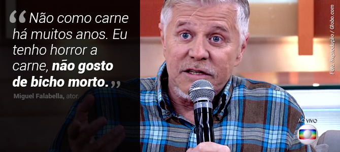 Miguel Falabella diz que não come bicho morto ao vivo no programa Encontro, da Rede Globo