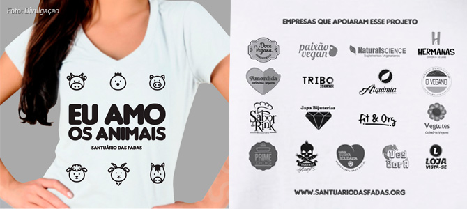 Empresas veganas se unem e lançam camiseta beneficente para ajudar o Santuário das Fadas