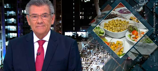 Principal telejornal da TV Gazeta destaca o aumento na procura por restaurantes sem carne
