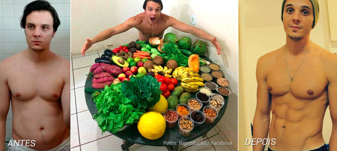 Brasileiro mostra mudança corporal conseguida com alimentação vegana e bate recorde de curtidas
